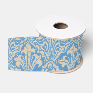 Lazo De Tela Gruesa Arte de semilla y flor vintage azul de Walter Cran
