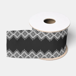 Lazo De Tela Gruesa Arte tribal blanco y negro