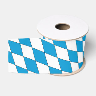 Lazo De Tela Gruesa Azul Medieval Blanco Baviera con Forma de Diamante