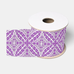 Lazo De Tela Gruesa Azulejos marroquíes - violeta y blanco