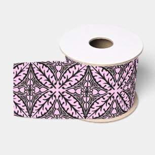 Lazo De Tela Gruesa Baldosas marroquíes - hielo rosa y negro