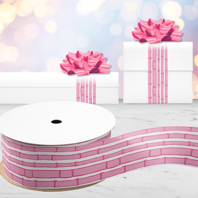 Lazo De Tela Gruesa Bambooey Bamboo Stripe in Pink (Subido por el creador)