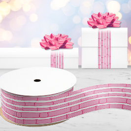 Lazo De Tela Gruesa Bambooey Raya de Bambú en Rosa