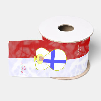 Lazo De Tela Gruesa Bandera de ángel finlandés personalizada roja blan