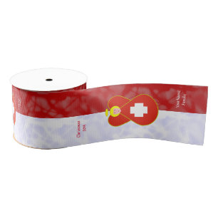 Lazo De Tela Gruesa Bandera de ángel suizo sobre personalizada roja y 