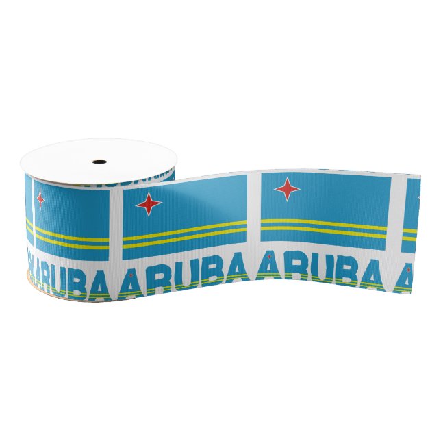 Lazo De Tela Gruesa Bandera de Aruba y Aruba (Carrete)