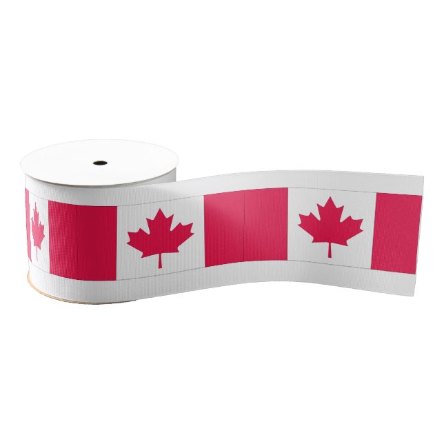 Lazo De Tela Gruesa Bandera de Canadá rosa y blanco (Carrete)