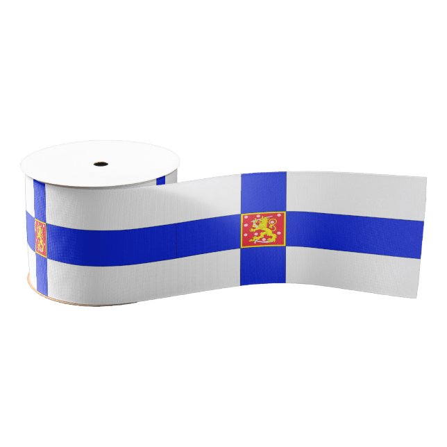 Lazo De Tela Gruesa Bandera finlandesa (Carrete)