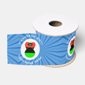 Lazo De Tela Gruesa Bandera personalizada de Hanukkah del ángel de la