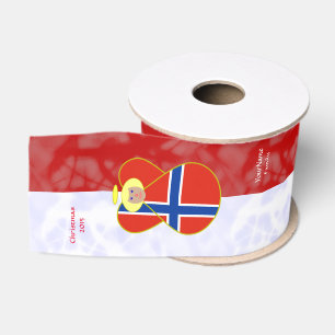 Lazo De Tela Gruesa Bandera personalizada del ángel de Noruega rubia r