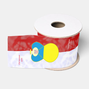Lazo De Tela Gruesa Bandera personalizada del ángel ucraniano rojo bla