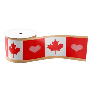 Lazo De Tela Gruesa Bandera y corazón canadienses, lazos/deporte de m