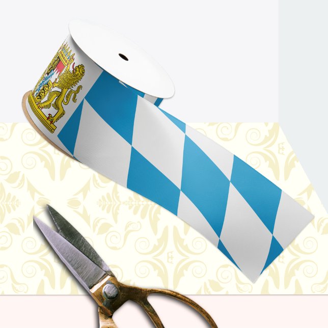 Lazo De Tela Gruesa Bavaria Ribbon, Emblem, patriótico, Bandera bávara (Subido por el creador)