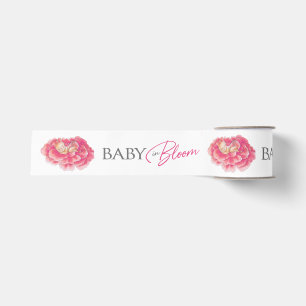 Lazo De Tela Gruesa Bebé en flor rosa gris baby shower 
