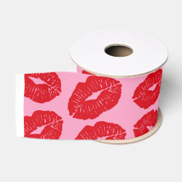 Lazo De Tela Gruesa Besos románticos, beso rosa del día de San Valentí