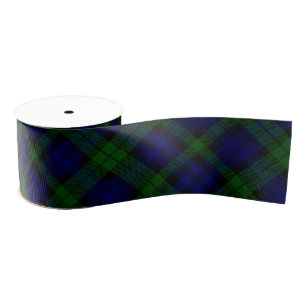 Lazo De Tela Gruesa Black Watch Tartan Blue Green Plage