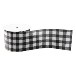 Lazo De Tela Gruesa Black White Buffalo Gingham Check Plate Holiday