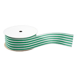 Lazo De Tela Gruesa Blanco y raya verde del trébol