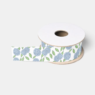 Lazo De Tela Gruesa Boda de Hydrangea Feliz Algo Azul