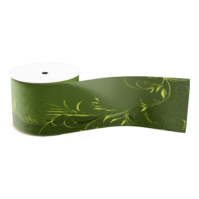 Lazo De Tela Gruesa Boda Verde Elegante (Carrete)