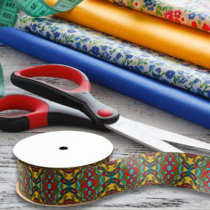 Lazo De Tela Gruesa Boho Hippie Rojo Amarillo Azul Vintage Tíbal Étnic