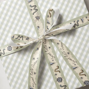 Lazo De Tela Gruesa Boho Pastels Blue Sage Cream Baby Boy