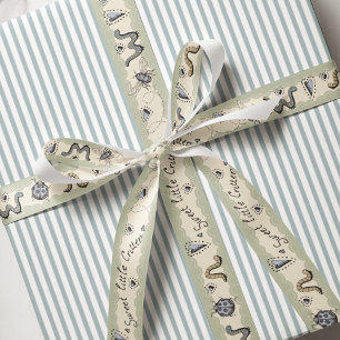 Lazo De Tela Gruesa Boho Pastels Blue Sage Cream Baby Boy