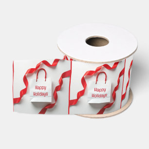 Lazo De Tela Gruesa Bolsas De Regalo De Felices Fiestas Con Cintas Roj