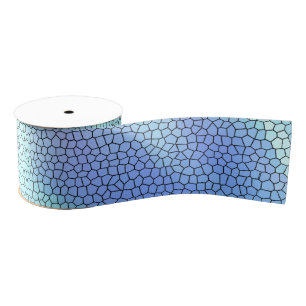 Lazo De Tela Gruesa Bonito Aqua Blue Purple Pastel Mosaic