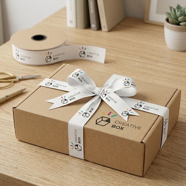 Lazo De Tela Gruesa Branded Mailer Box Grosgrain Ribbon with Logo (Branded Mailer Box Grosgrain Ribbon with Logo)
