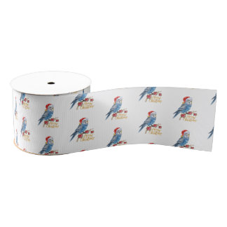 Lazo De Tela Gruesa Budgie Christmas