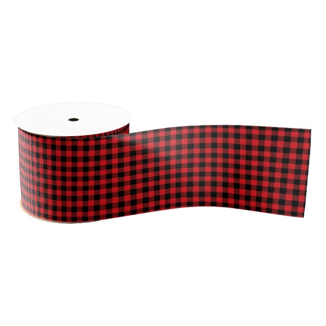 Lazo De Tela Gruesa Buffalo Plaid Grosgrain Ribbon (Carrete)