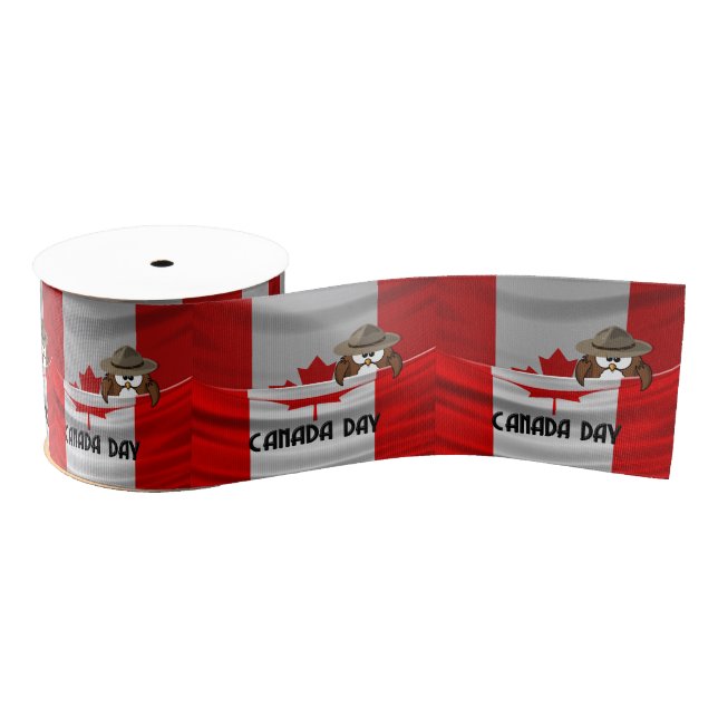 Lazo De Tela Gruesa búho del Día de Canadá (Carrete)