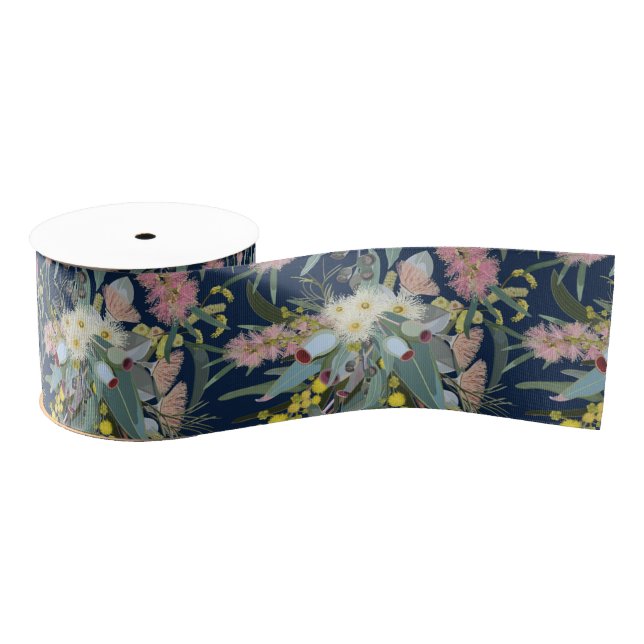 Lazo De Tela Gruesa Bush nativo florece azul real (Carrete)