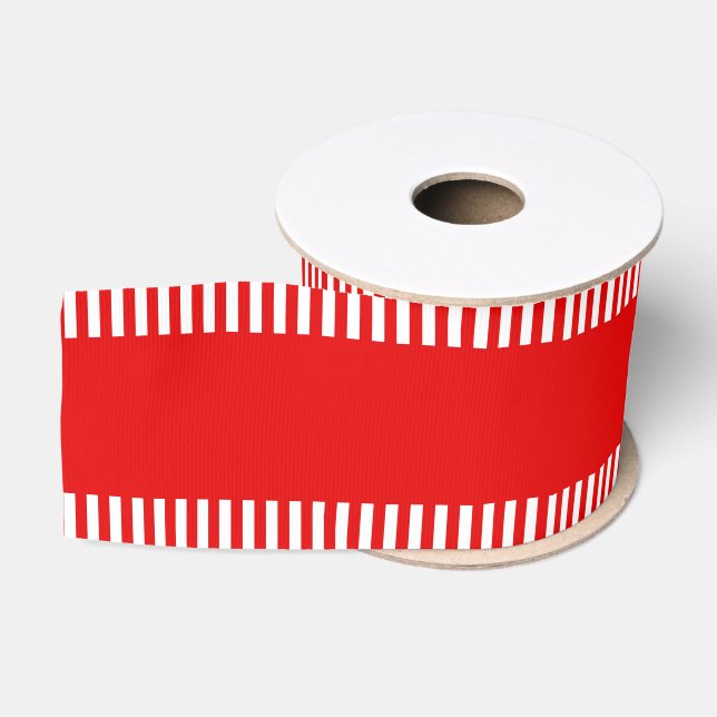 Lazo De Tela Gruesa Candy Cane Rojo Blanco Rayo Ancho (Carrete)