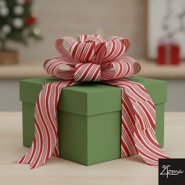 Lazo De Tela Gruesa Candy Cane Stripes Red Bow Festive Christmas 
