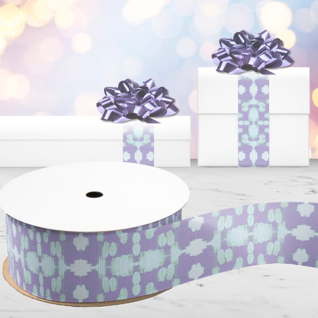 Lazo De Tela Gruesa Chavanel Brushstroke Ikat in Purple and Teal (Subido por el creador)