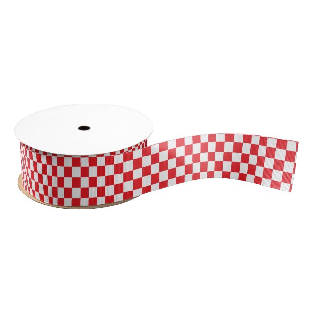 Lazo De Tela Gruesa Checkered Grosgrain Ribbon (Carrete)