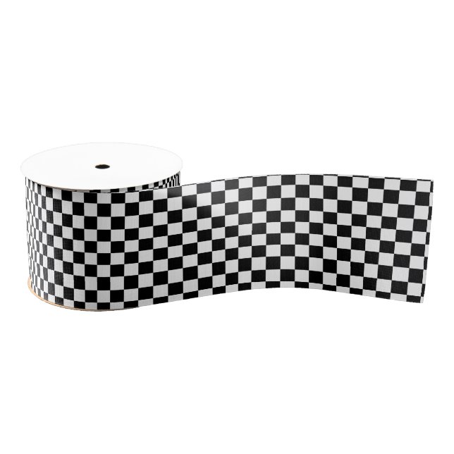 Lazo De Tela Gruesa Checkered Grosgrain Ribbon (Carrete)
