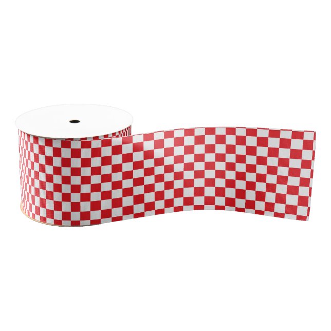 Lazo De Tela Gruesa Checkered Grosgrain Ribbon (Carrete)