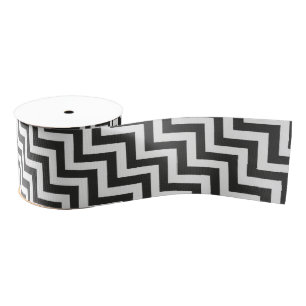 Lazo De Tela Gruesa Chevron blanco negro