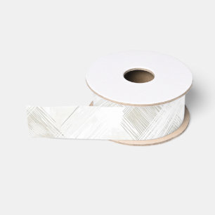 Lazo De Tela Gruesa Chic Crema Rayas Blancas