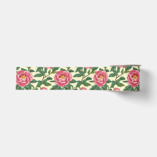 Lazo De Tela Gruesa Chinoisería floral rosa, verde y amarillo