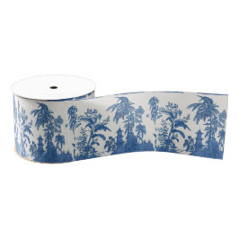 Lazo De Tela Gruesa Chinoiserie azul y blanca