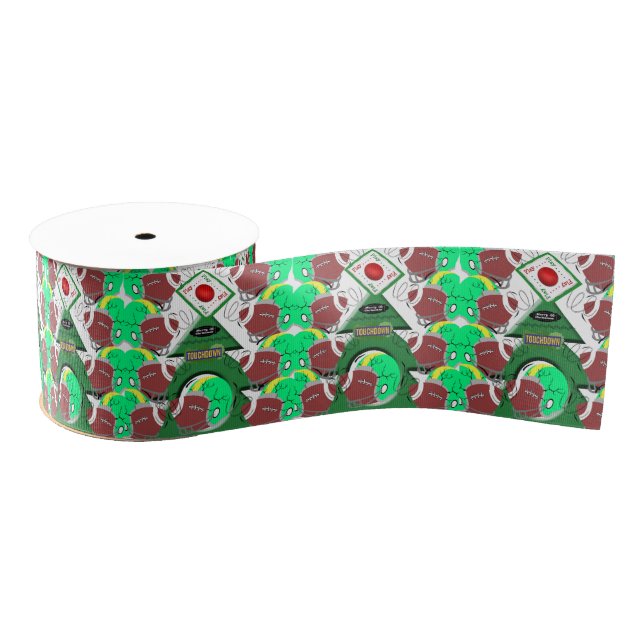 Lazo De Tela Gruesa Christmas Decorative Ribbon, Football (Carrete)