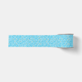 Lazo De Tela Gruesa Cielo Suave Azul y Blanco Patrón Floral Acuarela D