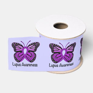Lazo De Tela Gruesa Cinta 3" de la conciencia de la mariposa del lupus