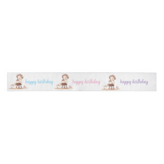 Lazo De Tela Gruesa Cinta Cute Happy Birthday Ribbon - Personalizado C