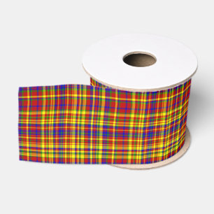 Lazo De Tela Gruesa Cinta de 19 granos de color primario PLAID