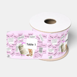 Lazo De Tela Gruesa Cinta de Asiento de Boda Personalizada